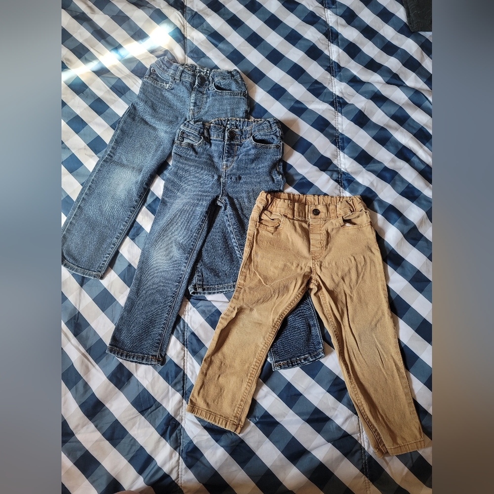 The Children's Place Blue and Tan Jeans Set